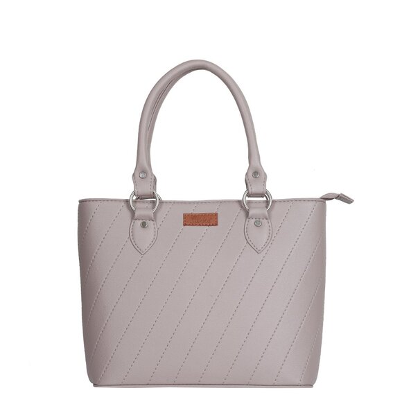 Top-Handle Tote Bag – Vegan Leather Women's Mauve Satchel Purse or Shoulder Bag - Picture 1 of 11